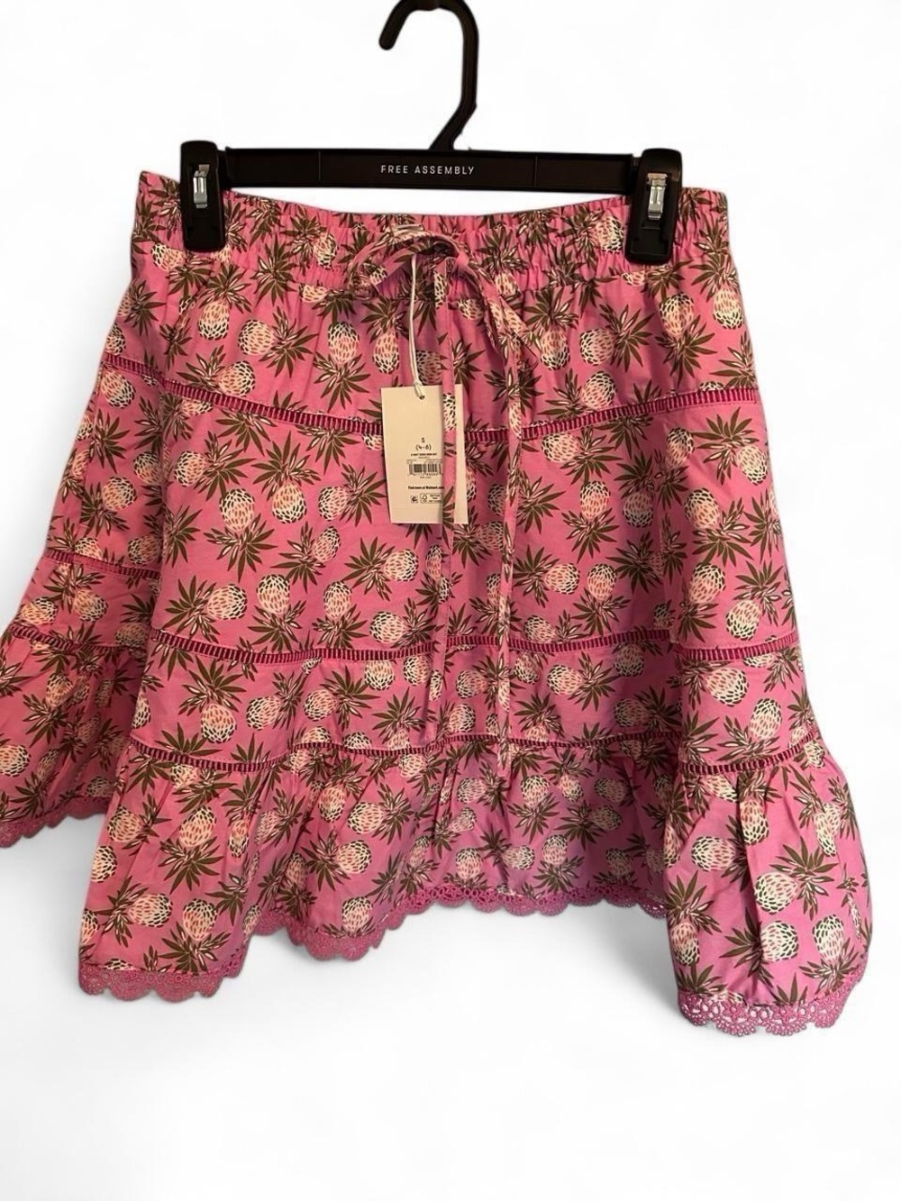 Free Assembly Pink Pineapple-Print Mini Skirt